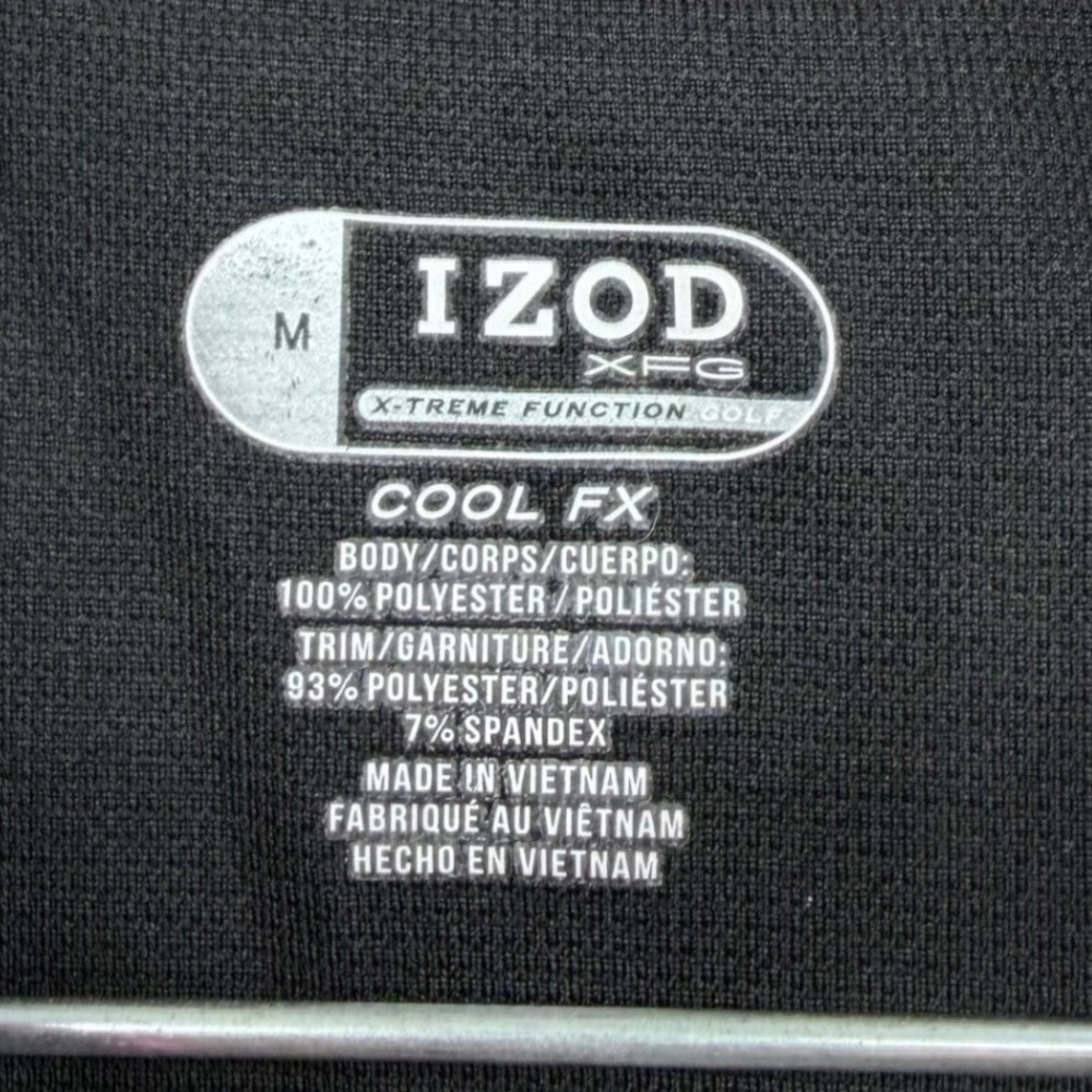 IZOD Golf Polo Women Medium Black Pink Novelty Graphic Quarter Zip Cool FX Shirt - Picture 4 of 8